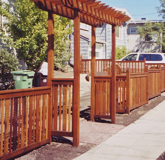 new fencing and arbor installation